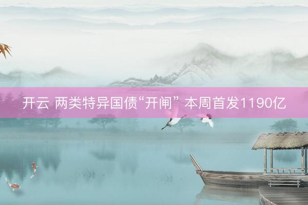 开云 两类特异国债“开闸” 本周首发1190亿